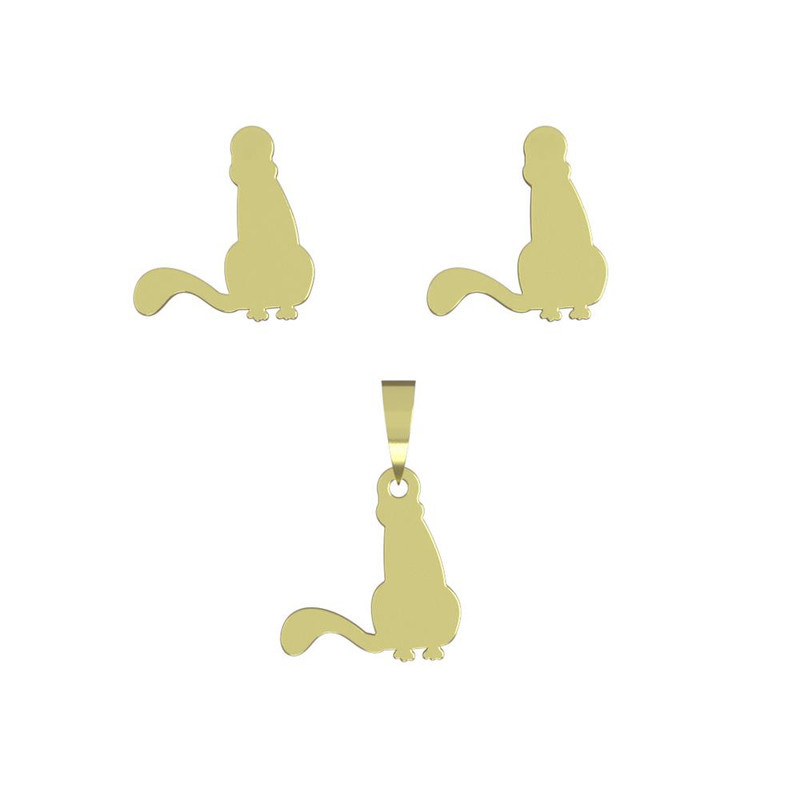 نیم ست طلا 18 عیار زنانه مدوپد مدل گربه کد NA11985 نیم ست طلا 18 عیار زنانه مدوپد مدل گربه کد NA11985