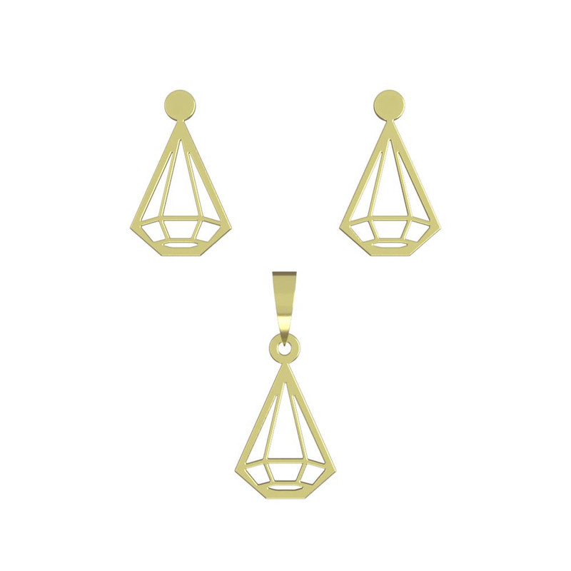 نیم ست طلا 18 عیار زنانه مدوپد مدل الماس کد NA12079