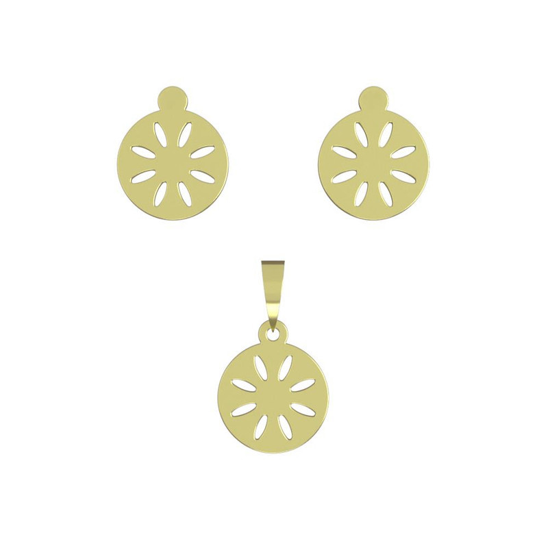 نیم ست طلا 18 عیار زنانه مدوپد مدل خورشید کد NA12158