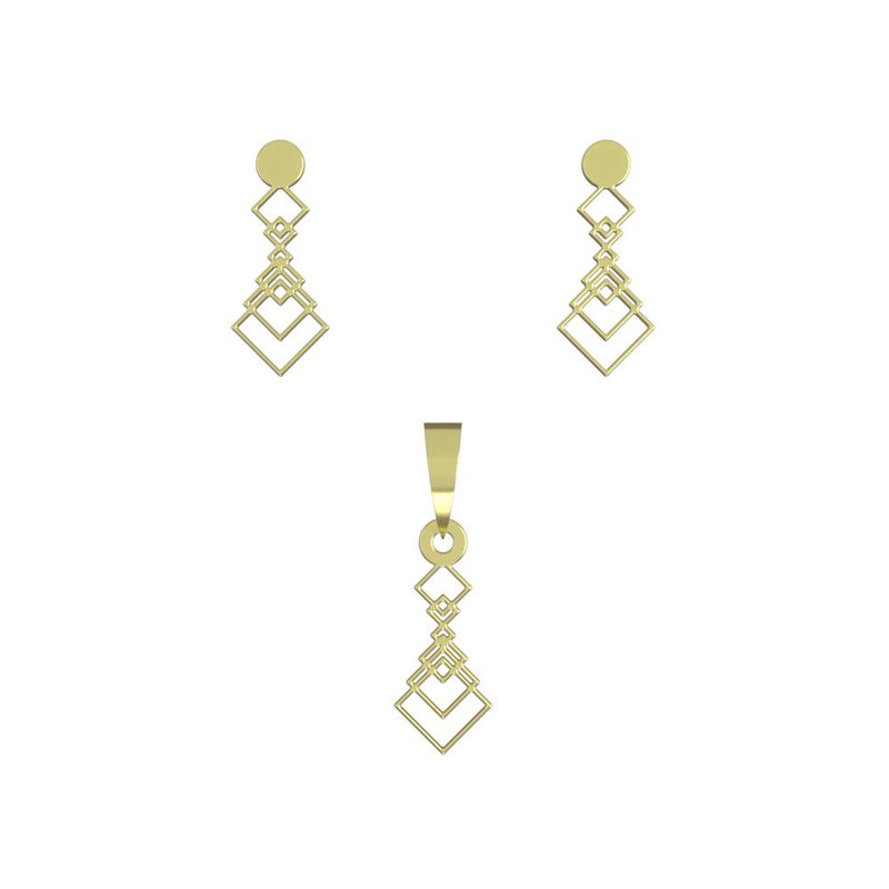 نیم ست طلا 18 عیار زنانه مدوپد مدل لوزی حلقه ای کد NA12169 نیم ست طلا 18 عیار زنانه مدوپد مدل لوزی حلقه ای کد NA12169