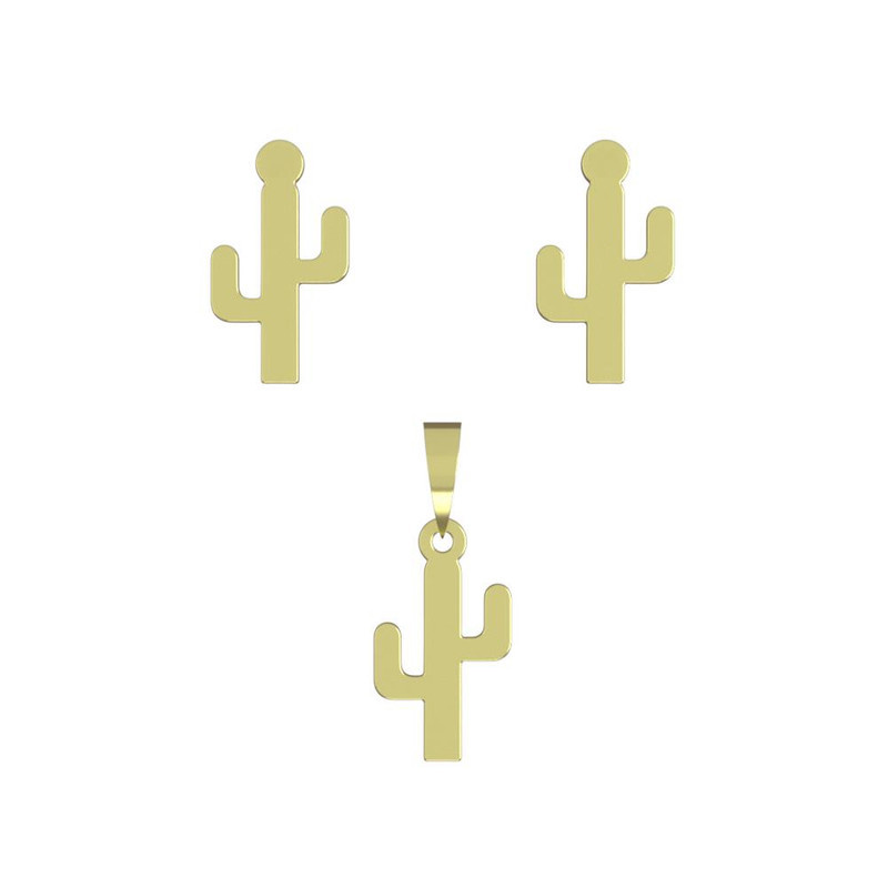 نیم ست طلا 18 عیار زنانه مدوپد مدل کاکتوس کد NA12192 نیم ست طلا 18 عیار زنانه مدوپد مدل کاکتوس کد NA12192