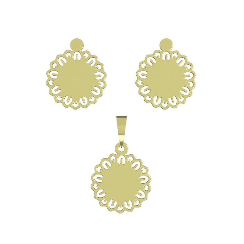 نیم ست طلا 18 عیار زنانه مدوپد مدل گل کد NA12200 نیم ست طلا 18 عیار زنانه مدوپد مدل گل کد NA12200