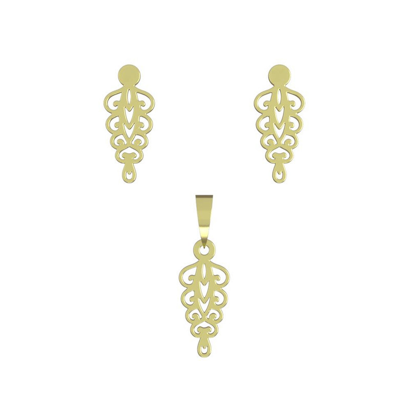 نیم ست طلا 18 عیار زنانه مدوپد مدل اسلیمی کد NA12206 نیم ست طلا 18 عیار زنانه مدوپد مدل اسلیمی کد NA12206