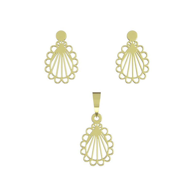 نیم ست طلا 18 عیار زنانه مدوپد مدل اسلیمی کد NA12210