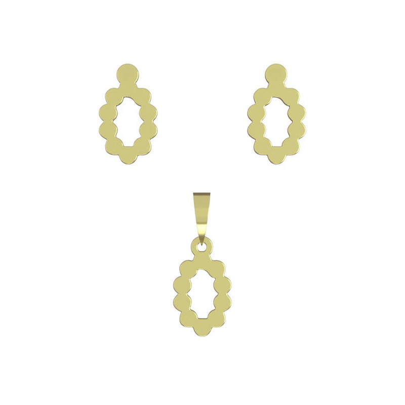 نیم ست طلا 18 عیار زنانه مدوپد مدل حلقه کد NA12259