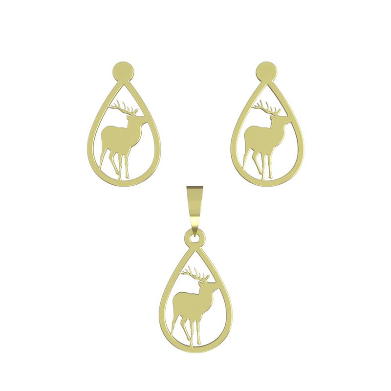 نیم ست طلا 18 عیار زنانه مدوپد مدل گوزن کد NA12275 نیم ست طلا 18 عیار زنانه مدوپد مدل گوزن کد NA12275