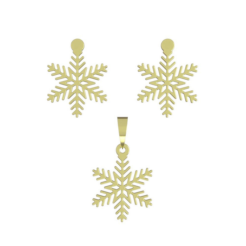 نیم ست طلا 18 عیار زنانه مدوپد مدل برف کد NA12302