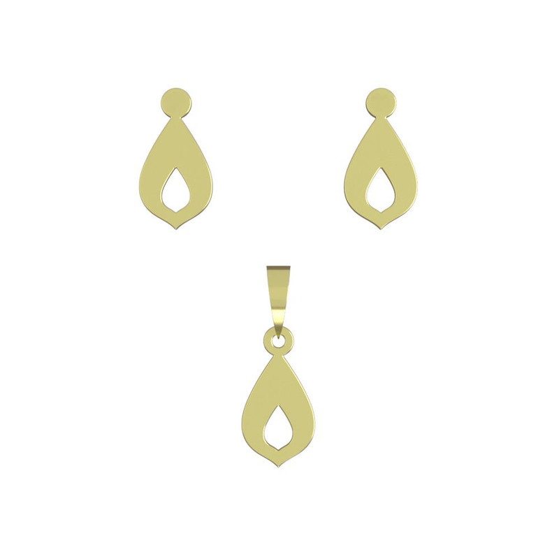 نیم ست طلا 18 عیار زنانه مدوپد مدل اشک کد NA12303 نیم ست طلا 18 عیار زنانه مدوپد مدل اشک کد NA12303