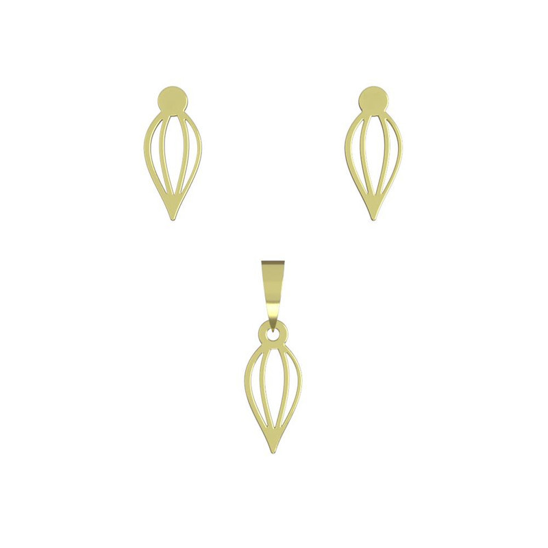 نیم ست طلا 18 عیار زنانه مدوپد مدل هندسی کد NA12307