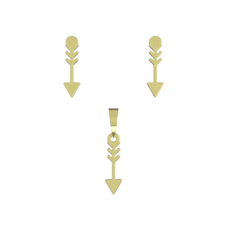 نیم ست طلا 18 عیار زنانه مدوپد مدل تیر کد NA12312 نیم ست طلا 18 عیار زنانه مدوپد مدل تیر کد NA12312