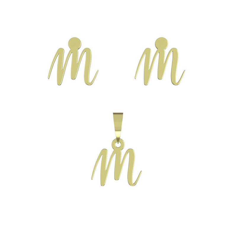 نیم ست طلا 18 عیار زنانه مدوپد مدل حرف m کد NA12316 نیم ست طلا 18 عیار زنانه مدوپد مدل حرف m کد NA12316