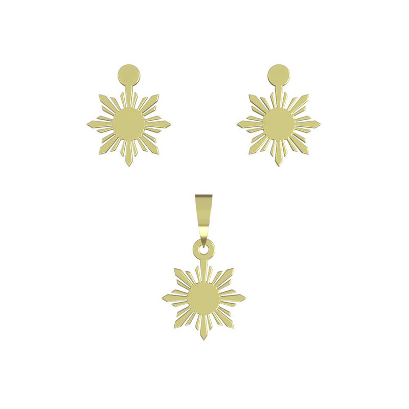 نیم ست طلا 18 عیار زنانه مدوپد مدل خورشید کد NA12323