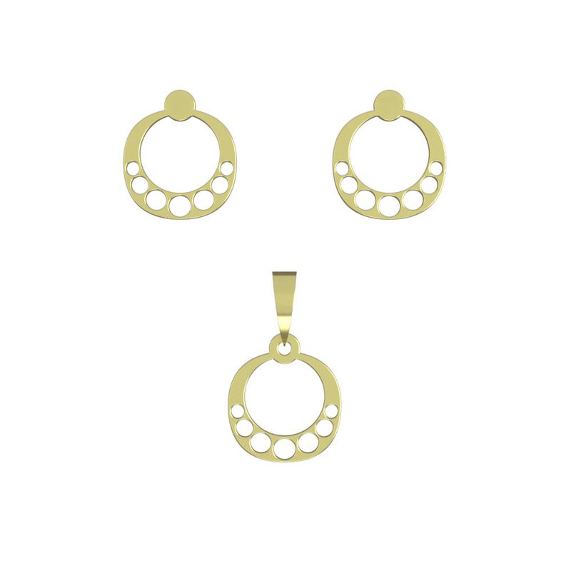 نیم ست طلا 18 عیار زنانه مدوپد مدل دایره کد NA12332 نیم ست طلا 18 عیار زنانه مدوپد مدل دایره کد NA12332