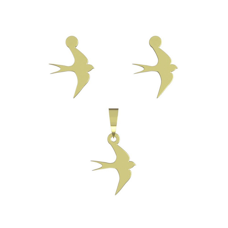 نیم ست طلا 18 عیار زنانه مدوپد مدل پرنده کد NA12345 نیم ست طلا 18 عیار زنانه مدوپد مدل پرنده کد NA12345