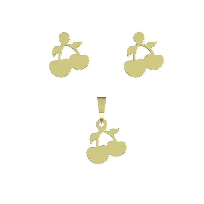 نیم ست طلا 18 عیار زنانه مدوپد مدل گیلاس کد NA12349 نیم ست طلا 18 عیار زنانه مدوپد مدل گیلاس کد NA12349