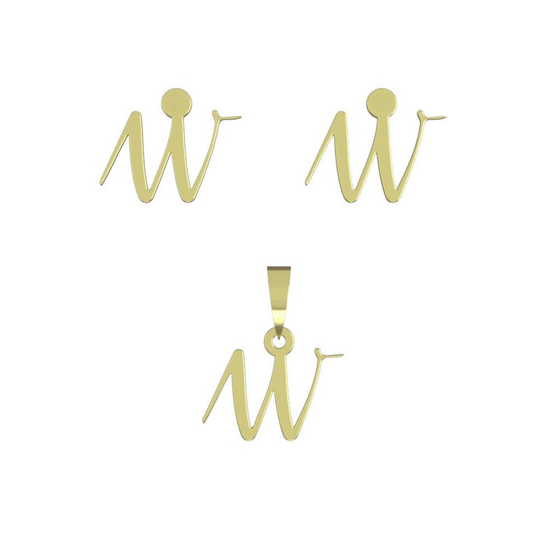 نیم ست طلا 18 عیار زنانه مدوپد مدل حرف w کد NA12353 نیم ست طلا 18 عیار زنانه مدوپد مدل حرف w کد NA12353