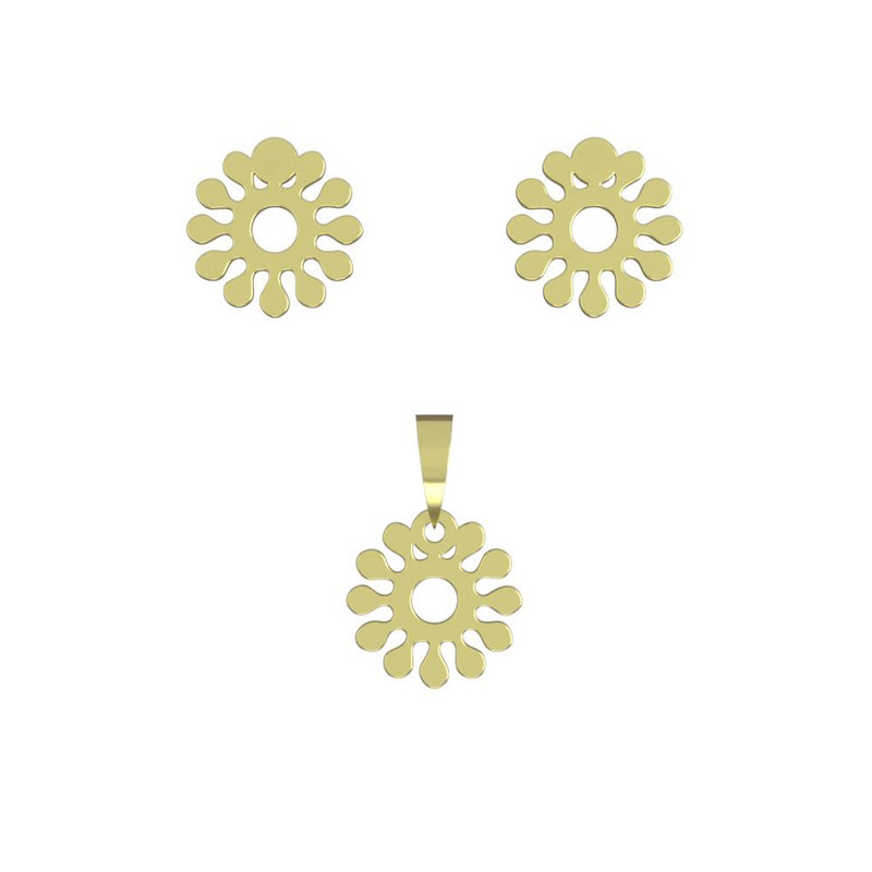 نیم ست طلا 18 عیار زنانه مدوپد مدل هندسی کد NA12388