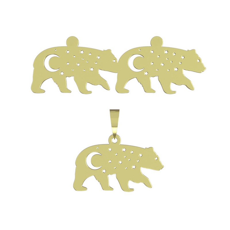 نیم ست طلا 18 عیار زنانه مدوپد مدل خرس کد NA12450