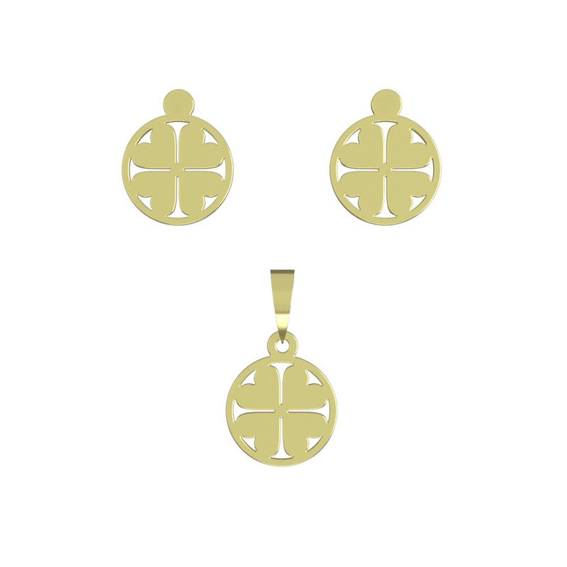 نیم ست طلا 18 عیار زنانه مدوپد مدل قلب کد NA12453