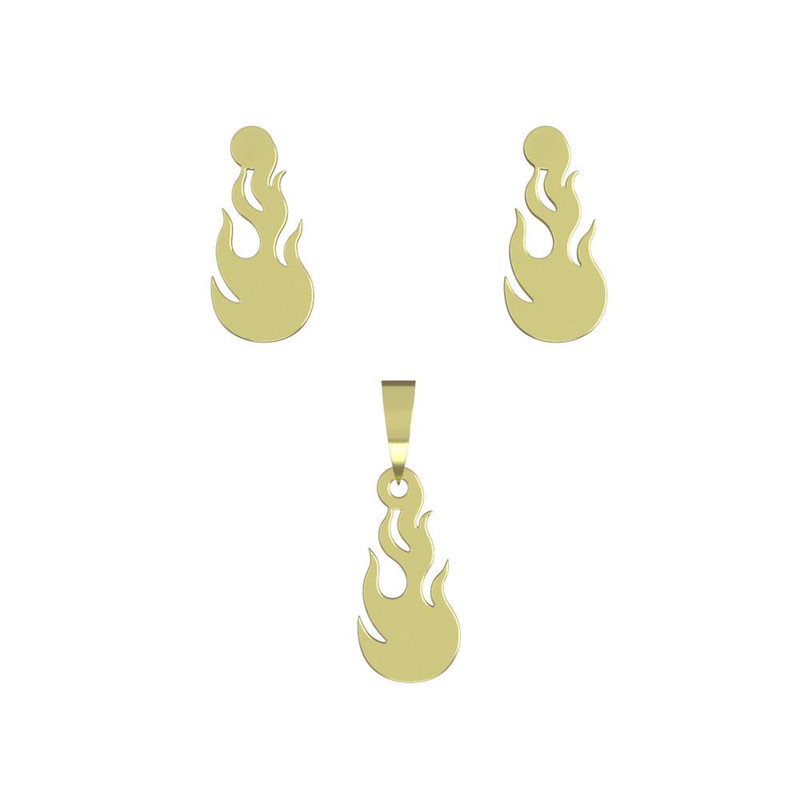 نیم ست طلا 18 عیار زنانه مدوپد مدل آتش کد NA12508