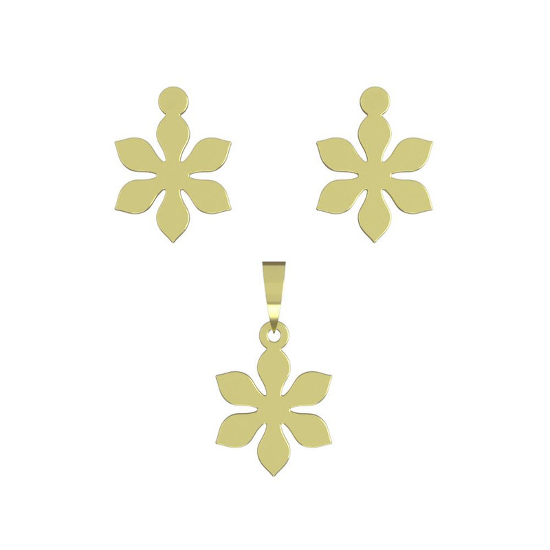 نیم ست طلا 18 عیار زنانه مدوپد مدل گل کد NA12512 نیم ست طلا 18 عیار زنانه مدوپد مدل گل کد NA12512