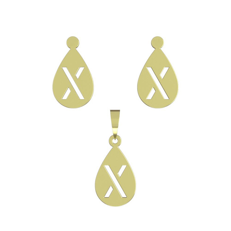 نیم ست طلا 18 عیار زنانه مدوپد مدل حرف x کد NA12513 نیم ست طلا 18 عیار زنانه مدوپد مدل حرف x کد NA12513