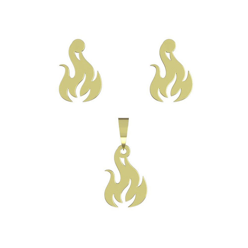 نیم ست طلا 18 عیار زنانه مدوپد مدل آتش کد NA12528