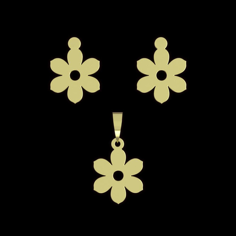 نیم ست طلا 18 عیار زنانه مدوپد مدل گل کد NA12531 نیم ست طلا 18 عیار زنانه مدوپد مدل گل کد NA12531