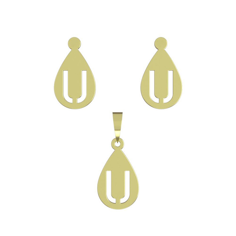 نیم ست طلا 18 عیار زنانه مدوپد مدل حرف u کد NA12536 نیم ست طلا 18 عیار زنانه مدوپد مدل حرف u کد NA12536