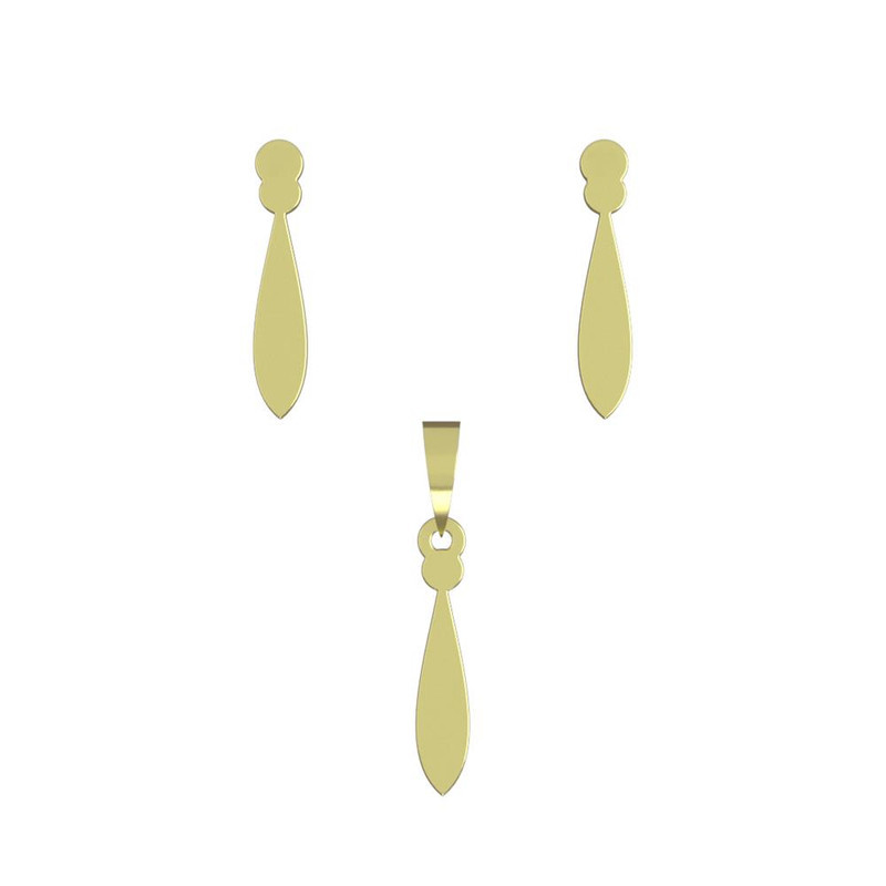 نیم ست طلا 18 عیار زنانه مدوپد مدل اشک کد NA12540