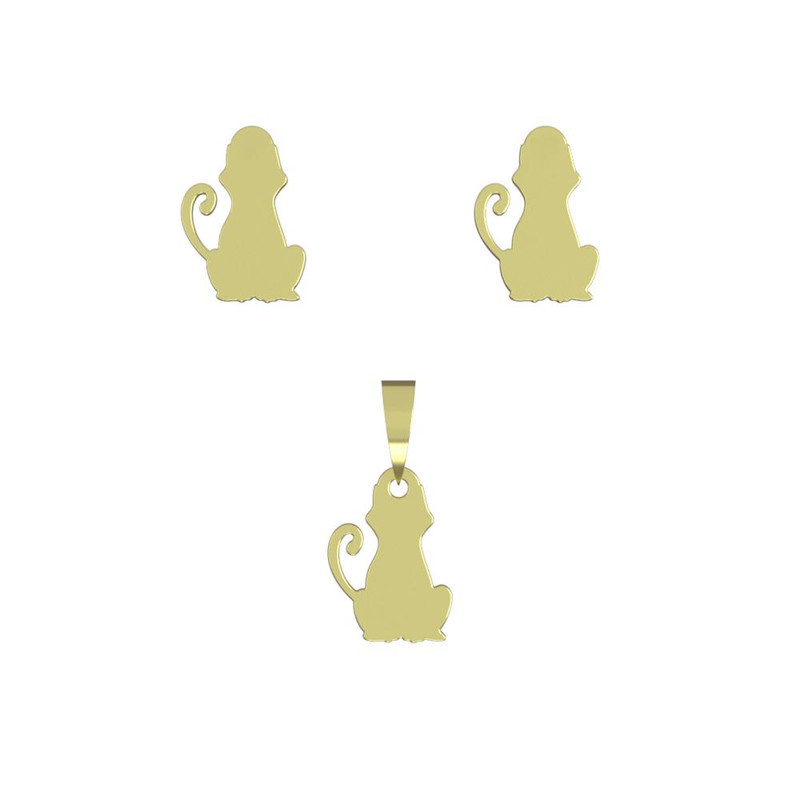 نیم ست طلا 18 عیار زنانه مدوپد مدل گربه کد NA12543 نیم ست طلا 18 عیار زنانه مدوپد مدل گربه کد NA12543