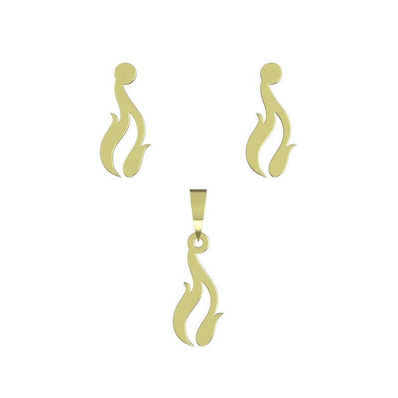 نیم ست طلا 18 عیار زنانه مدوپد مدل آتش کد NA12548 نیم ست طلا 18 عیار زنانه مدوپد مدل آتش کد NA12548