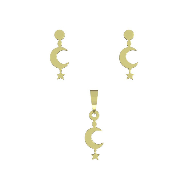 نیم ست طلا 18 عیار زنانه مدوپد مدل ماه و ستاره کد NA12580 نیم ست طلا 18 عیار زنانه مدوپد مدل ماه و ستاره کد NA12580