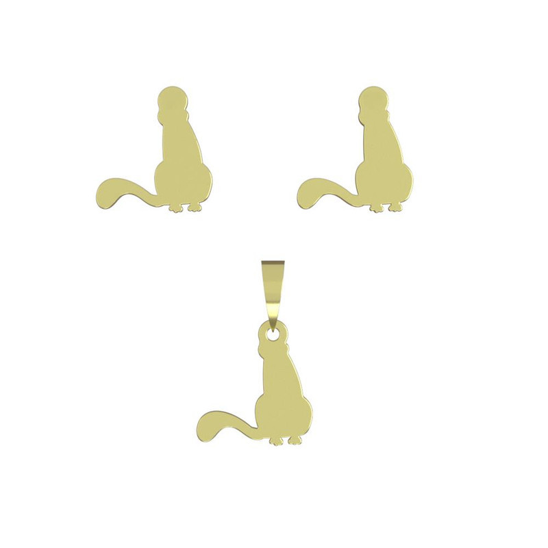 نیم ست طلا 18 عیار زنانه مدوپد مدل گربه کد NA12603 نیم ست طلا 18 عیار زنانه مدوپد مدل گربه کد NA12603