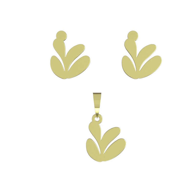 نیم ست طلا 18 عیار زنانه مدوپد مدل برگ کد NA12652 نیم ست طلا 18 عیار زنانه مدوپد مدل برگ کد NA12652