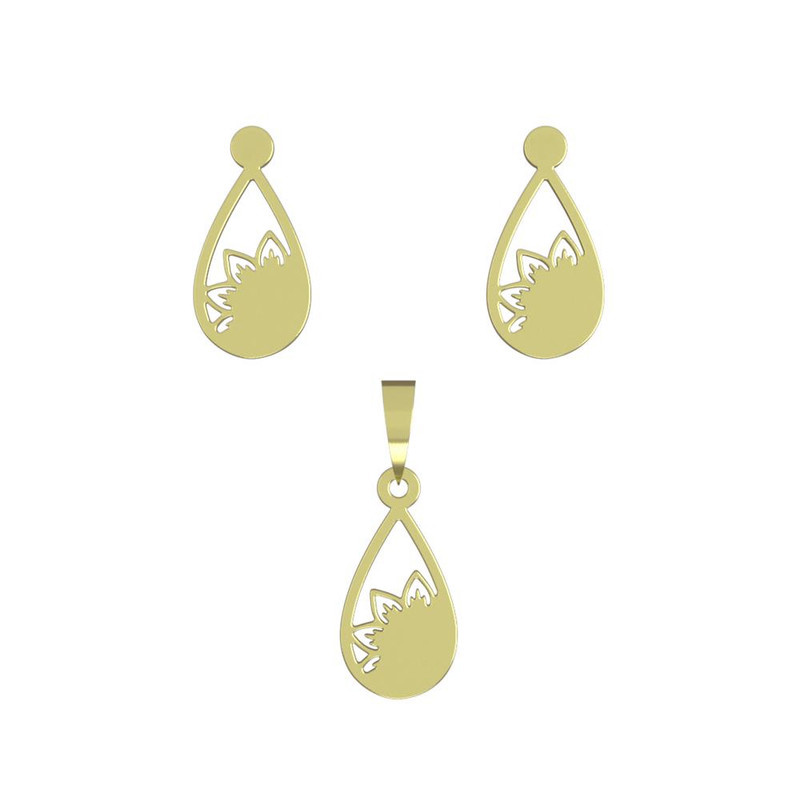 نیم ست طلا 18 عیار زنانه مدوپد مدل گل کد NA12661 نیم ست طلا 18 عیار زنانه مدوپد مدل گل کد NA12661