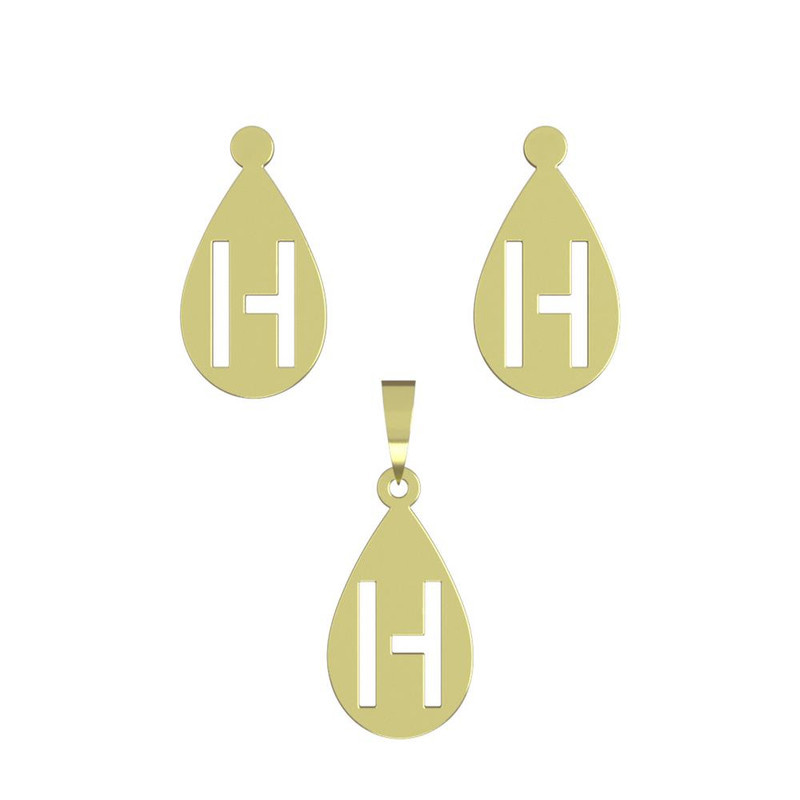 نیم ست طلا 18 عیار زنانه مدوپد مدل حرف H کد NA12852 نیم ست طلا 18 عیار زنانه مدوپد مدل حرف H کد NA12852