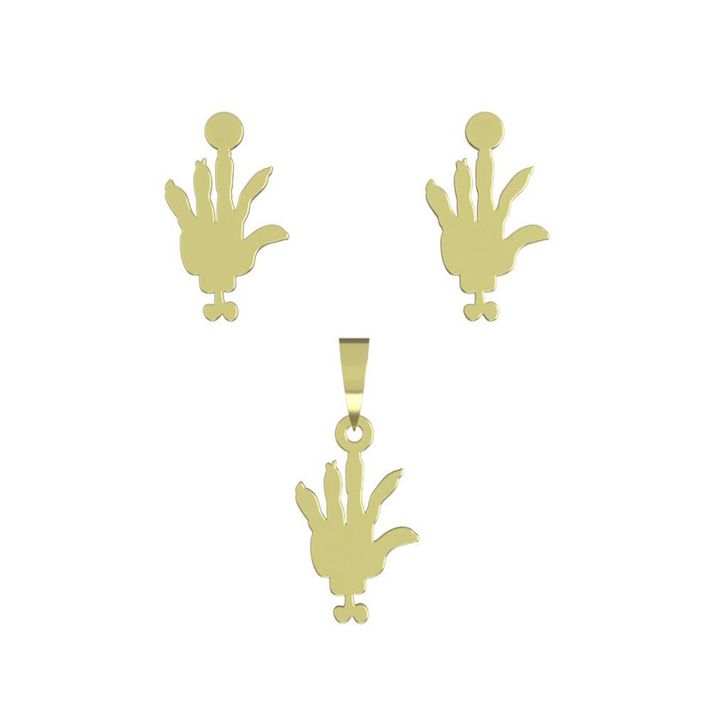 نیم ست طلا 18 عیار زنانه مدوپد مدل دست کد NA12892