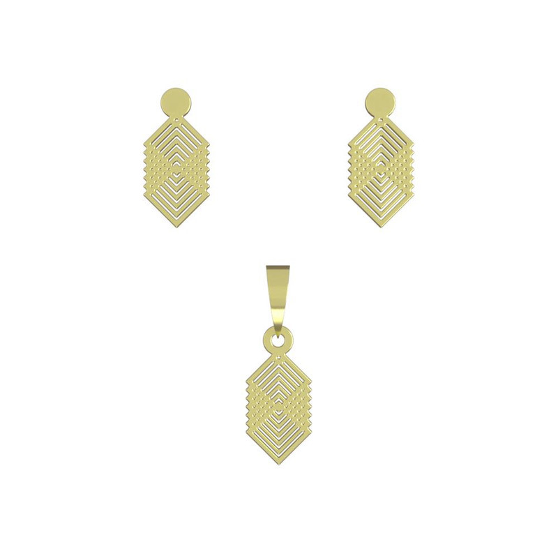 نیم ست طلا 18 عیار زنانه مدوپد مدل هندسی کد NA12938 نیم ست طلا 18 عیار زنانه مدوپد مدل هندسی کد NA12938