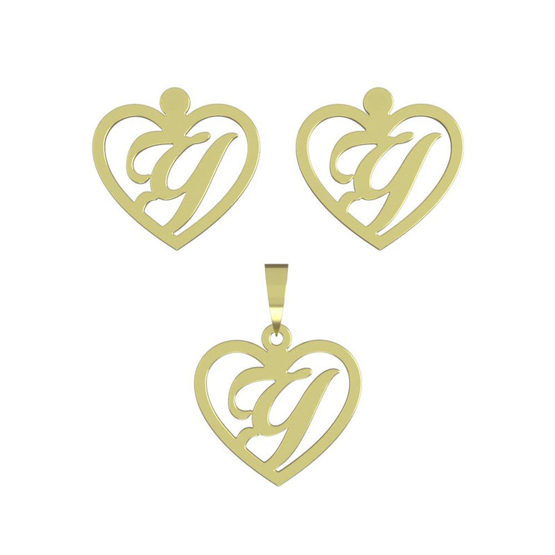 نیم ست طلا 18 عیار زنانه مدوپد مدل حرف y کد NA12946