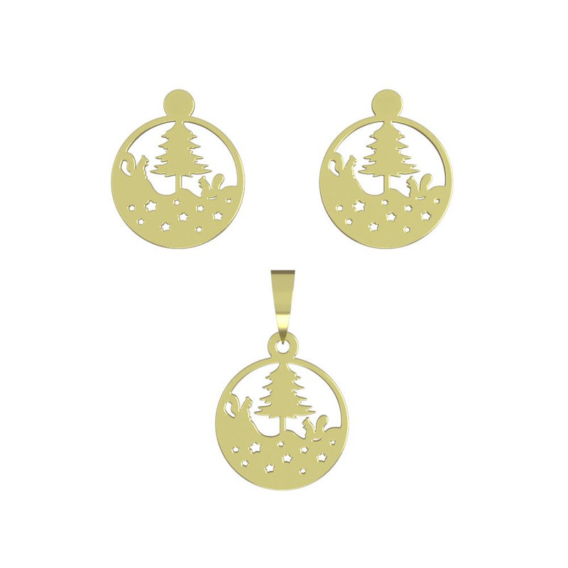 نیم ست طلا 18 عیار زنانه مدوپد مدل درخت کد NA12963 نیم ست طلا 18 عیار زنانه مدوپد مدل درخت کد NA12963