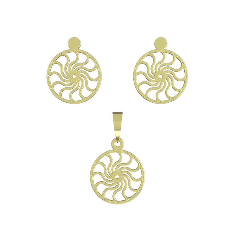 نیم ست طلا 18 عیار زنانه مدوپد مدل دایره کد NA12969 نیم ست طلا 18 عیار زنانه مدوپد مدل دایره کد NA12969