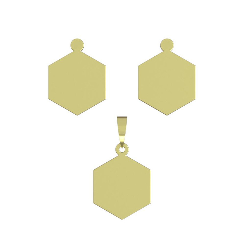 نیم ست طلا 18 عیار زنانه مدوپد مدل شش ضلعی کد NA12983 نیم ست طلا 18 عیار زنانه مدوپد مدل شش ضلعی کد NA12983