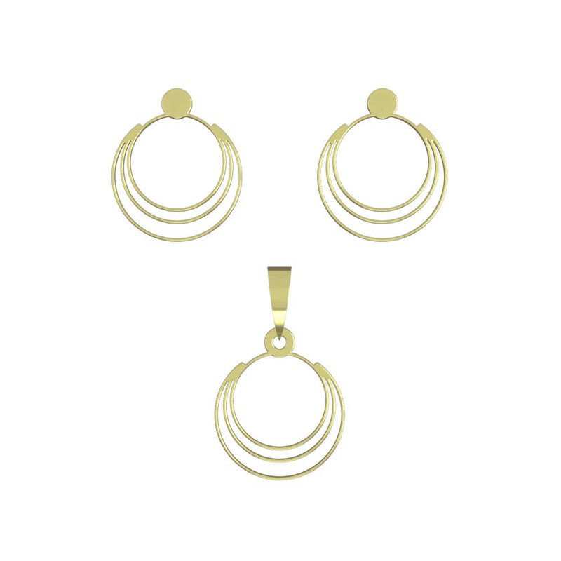 نیم ست طلا 18 عیار زنانه مدوپد مدل دایره کد NA12987 نیم ست طلا 18 عیار زنانه مدوپد مدل دایره کد NA12987