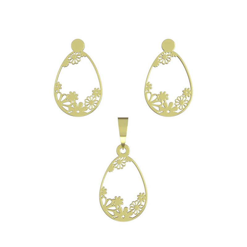 نیم ست طلا 18 عیار زنانه مدوپد مدل برگ کد NA13006 نیم ست طلا 18 عیار زنانه مدوپد مدل برگ کد NA13006