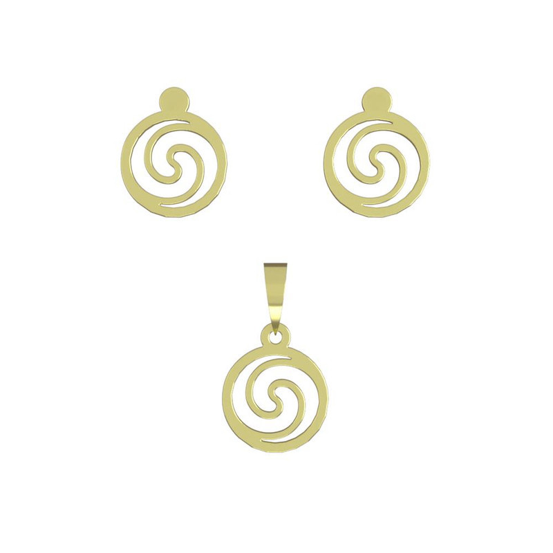 نیم ست طلا 18 عیار زنانه مدوپد مدل دایره کد NA13011