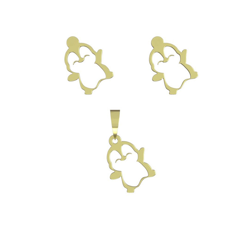 نیم ست طلا 18 عیار زنانه مدوپد مدل پنگوئن کد NA13016 نیم ست طلا 18 عیار زنانه مدوپد مدل پنگوئن کد NA13016