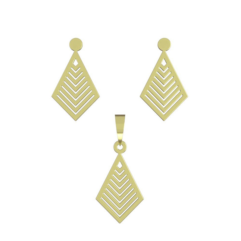 نیم ست طلا 18 عیار زنانه مدوپد مدل لوزی کد NA13032 نیم ست طلا 18 عیار زنانه مدوپد مدل لوزی کد NA13032