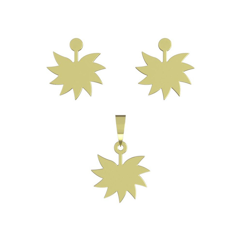 نیم ست طلا 18 عیار زنانه مدوپد مدل برگ کد NA13082 نیم ست طلا 18 عیار زنانه مدوپد مدل برگ کد NA13082