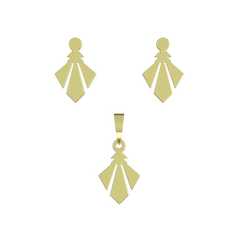 نیم ست طلا 18 عیار زنانه مدوپد مدل هندسی کد NA13123